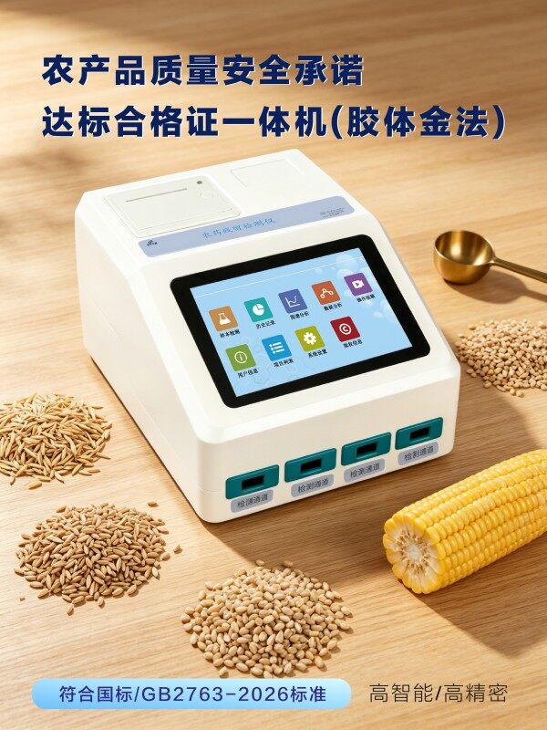 胶体金食用农产品质量安全合格证打印检测一体机