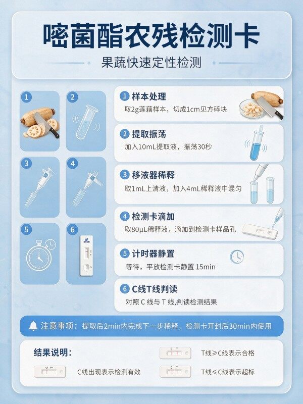 冠宇苯甲-嘧菌酯胶体金检测试剂盒20T,GB2763-2026药材果蔬苯甲-嘧菌酯农残快速检测卡