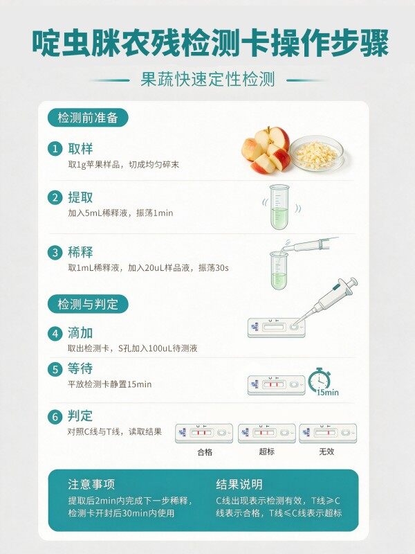冠宇仪器啶虫脒胶体金快速检测试剂盒20条装,GB2763标准果蔬茶叶啶虫脒农残快速筛查试纸