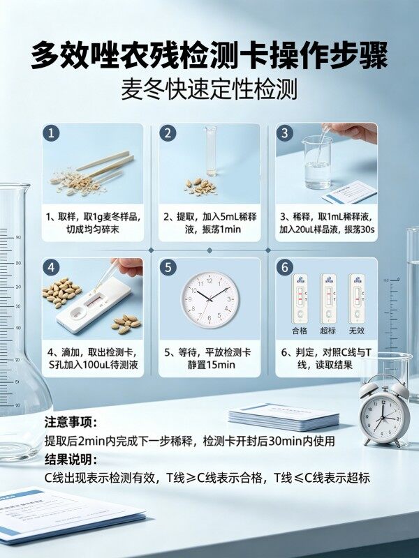 冠宇仪器多效唑胶体金快速检测试剂盒20条装，GB2763标准果蔬茶叶多效唑农残快速筛查试纸