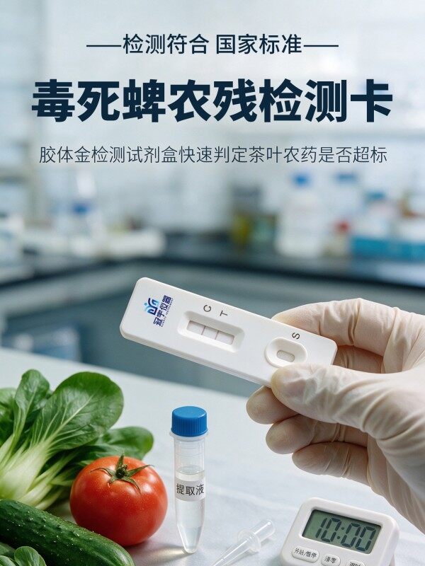 冠宇仪器毒死蜱胶体金快速检测试剂盒20条装,GB2763标准果蔬茶叶毒死蜱农残快速筛查试纸