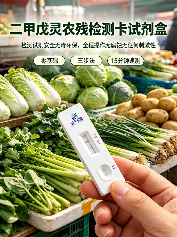 冠宇仪器二甲戊灵胶体金检测试剂盒20T,GB2763-2026药材果蔬二甲戊灵农残快速检测卡