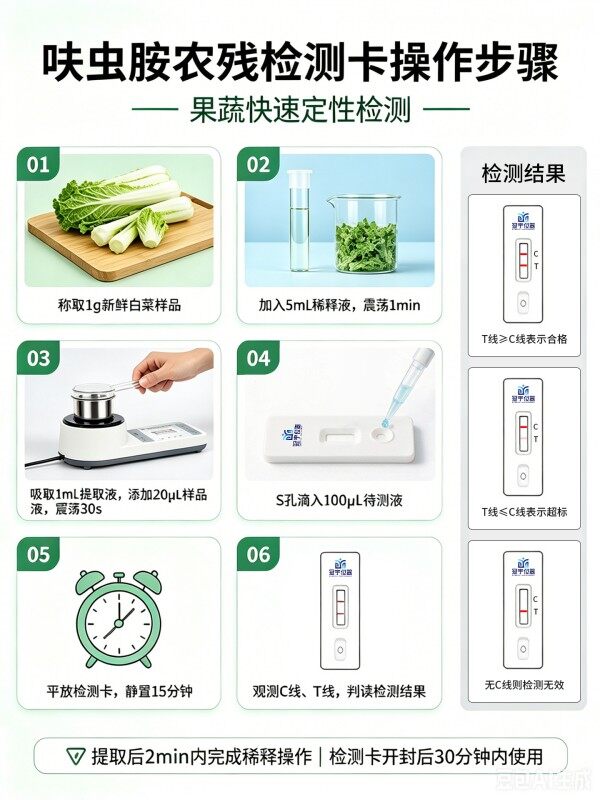 冠宇仪器氟虫腈胶体金快速检测试剂盒20条装，GB2763标准果蔬茶叶氟虫腈农残快速筛查试纸