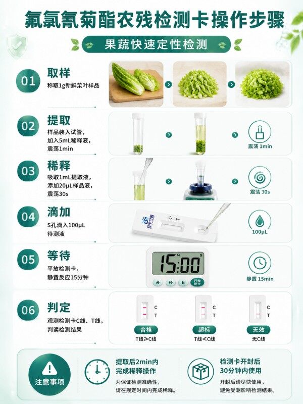 冠宇仪器腐霉利胶体金快速检测试剂盒20条装，GB2763标准果蔬茶叶腐霉利农残快速筛查试纸