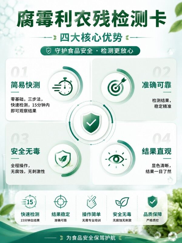 冠宇仪器腐霉利胶体金快速检测试剂盒20条装,GB2763标准果蔬茶叶腐霉利农残快速筛查试纸