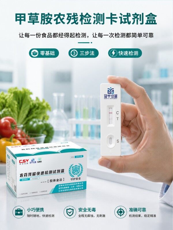 冠宇仪器甲草胺胶体金快速检测试剂盒20条装,GB2763标准果蔬茶叶甲草胺农残快速筛查试纸