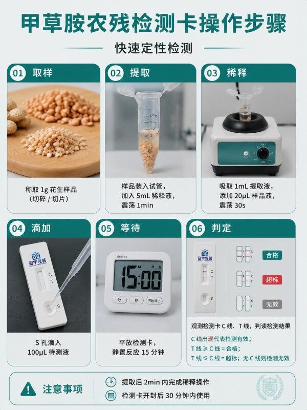 冠宇仪器甲草胺胶体金快速检测试剂盒20条装,GB2763标准果蔬茶叶甲草胺农残快速筛查试纸
