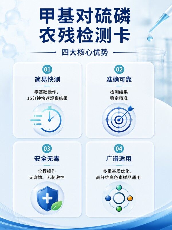 冠宇仪器甲基对硫磷胶体金快速检测试剂盒20条装，GB2763标准果蔬茶叶甲基对硫磷农残快速筛查试纸