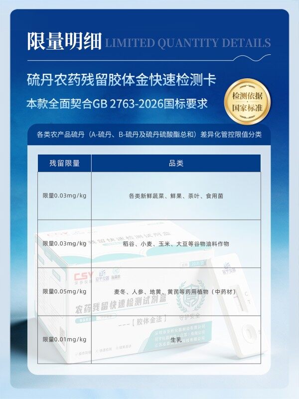 冠宇仪器硫丹胶体金快速检测试剂盒20条装,GB2763标准果蔬茶叶硫丹农残快速筛查试纸,咨询400-966-7696、0515-88822258