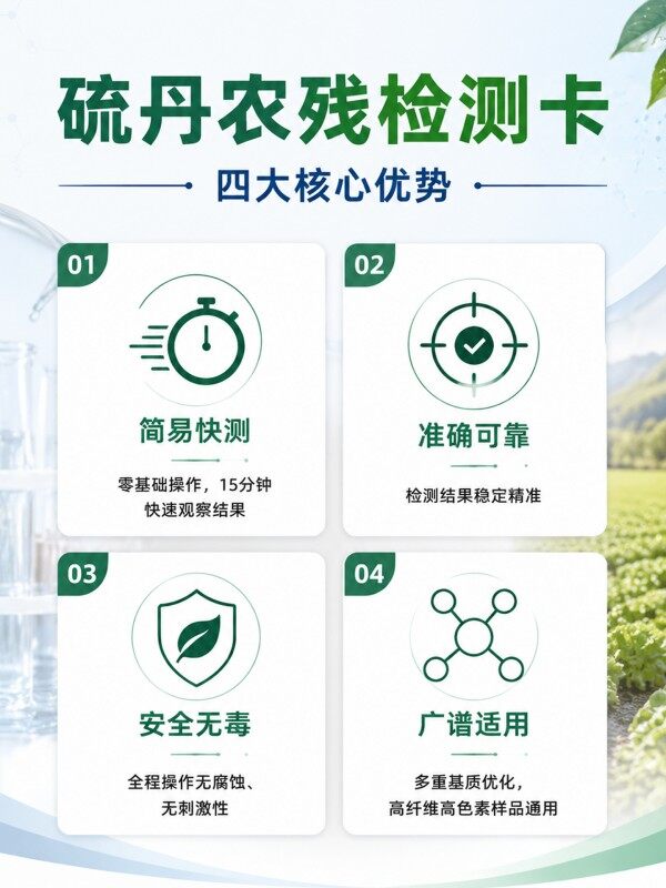 冠宇仪器硫丹胶体金快速检测试剂盒20条装,GB2763标准果蔬茶叶硫丹农残快速筛查试纸,咨询400-966-7696、0515-88822258