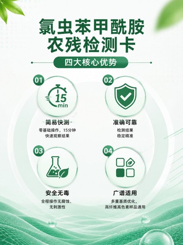 冠宇仪器氯虫苯甲酰胺胶体金检测试剂盒20T，GB2763-2026药材果蔬氯虫苯甲酰胺农残快速检测卡，咨询400-966-7696、0515-88822258