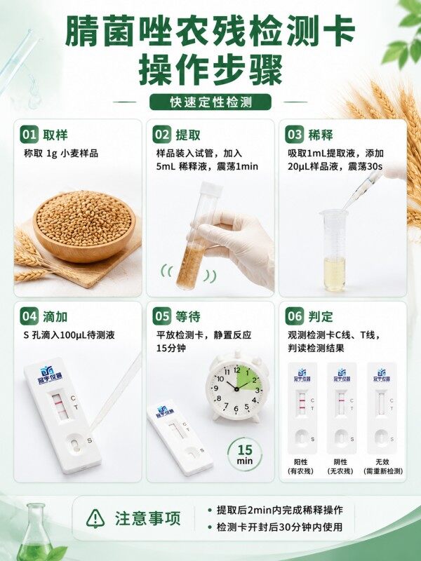 冠宇仪器腈菌唑胶体金快速检测试剂盒20条装，GB2763标准果蔬茶叶腈菌唑农残快速筛查试纸，咨询400-966-7696、0515-88822258