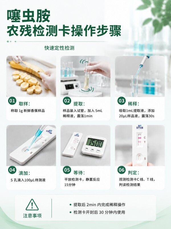 冠宇仪器噻虫胺胶体金快速检测试剂盒20条装，GB2763标准果蔬茶叶噻虫胺农残快速筛查试纸，咨询400-966-7696、0515-88822258