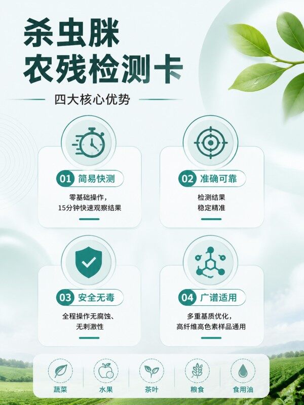 冠宇仪器杀虫脒胶体金检测试剂盒20T,GB2763-2026药材果蔬杀虫脒农残快速检测卡,咨询400-966-7696、0515-88822258