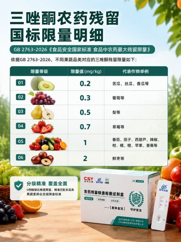 冠宇仪器三唑酮胶体金快速检测试剂盒20条装,GB2763标准果蔬茶叶三唑酮农残快速筛查试纸,咨询400-966-7696、0515-88822258