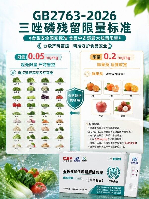 冠宇仪器三唑磷胶体金快速检测试剂盒20条装,GB2763标准果蔬茶叶三唑磷农残快速筛查试纸,咨询400-966-7696、0515-88822258
