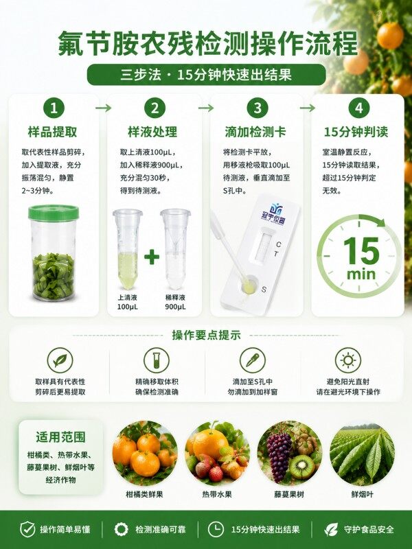 冠宇仪器氟节胺胶体金检测试剂盒20T，GB2763-2026药材果蔬氟节胺农残快速检测卡，咨询400-966-7696、0515-88822258