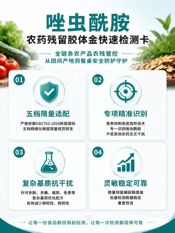 冠宇仪器唑虫酰胺胶体金快速检测试剂盒20条装，GB2763标准果蔬茶叶唑虫酰胺农残快速筛查试纸，咨询400-966-7696、0515-88822258