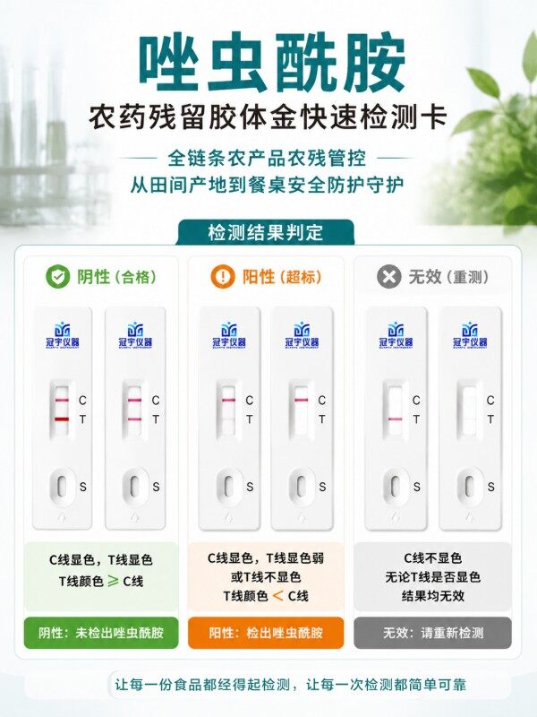 冠宇仪器唑虫酰胺胶体金快速检测试剂盒20条装，GB2763标准果蔬茶叶唑虫酰胺农残快速筛查试纸，咨询400-966-7696、0515-88822258